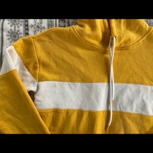 Yellow Cropped Hoodie